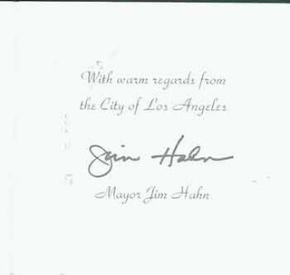 Item #19-7101 Card addressed to Herb Yellin of the Lord John Press, from Jim Hahn, Mayor of Los...