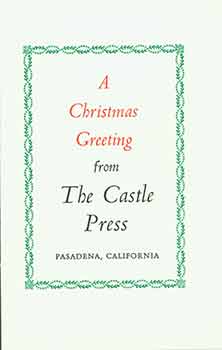 Item #19-7220 A Christmas Greeting from the Castle Press of Pasadena, California. How to carve a...