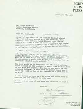 Item #19-7244 Signed letter from Herb Yellin to Clint Eastwood. Herb Yellin