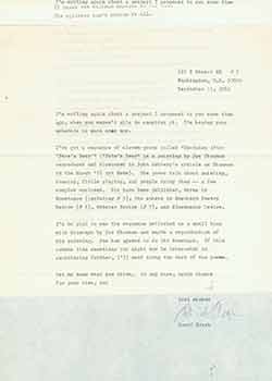 Item #19-7254 Cover letter and sample poems submitted to Herb Yellin from aspiring poet/writer...