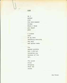 Item #19-7258 Sample poems submitted to Herb Yellin for consideration by Jan Rosen. Herb Yellin