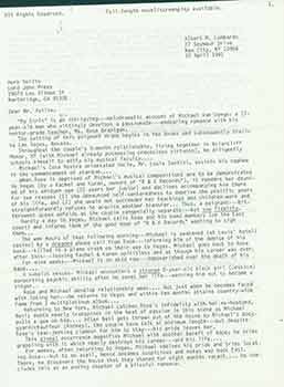 Item #19-7263 Signed letter and manuscript to Herb Yellin from aspiring writer Albert M....