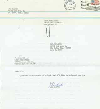 Item #19-7267 Signed letter to Herb Yellin from aspiring writer Jim Austin. Herb Yellin