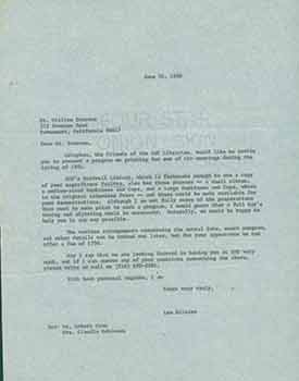 Item #19-7277 Carbon copy of letter to William Everson inviting him to a meeting of Colophone,...