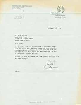 Scott Meredith Literary Agency - Signed Note from Jack Scovil, Vice President of Scott Meredith Literary Agency to Herb Yellin of the Lord John Press