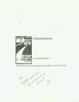 Item #19-7311 Signed handwritten note and announcement of moving to new location. From Catherine...