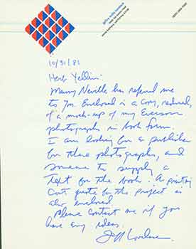 Item #19-7318 Signed handwritten note from Jeffry Mills Lovelace to Herb Yellin of the Lord John...