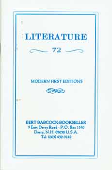 Item #19-7410 Literature 72. Bookseller’s catalog of Modern First Editions. Bookseller Bert...
