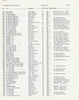 Item #19-7459 Ray Bradbury collection catalog. Ray Bradbury.
