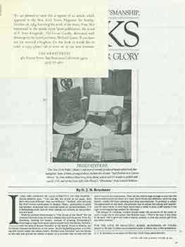Item #19-7528 Printed cover note and reprint of article about The Arion Press. The Arion Press