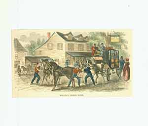 Item #19-7561 “Mail-Coach Changing Horses” from Ballou’s Pictorial Drawing-Room Companion...