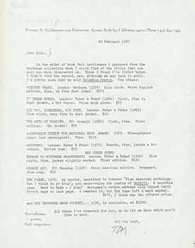 Item #19-7654 Signed letter from Thomas A. Goldwasser of Serendipity Books to book collector...