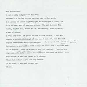 Item #19-7667 Draft of typed letter from Herb Yellin of Lord John Press to Sue Grafton. Herb Yellin
