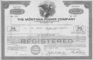 Item #19-7773 7 1/2% Sinking Fund Debenture Due 1998. The Montana Power Company