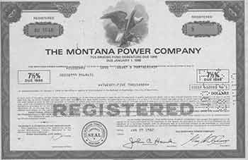 The Montana Power Company - 7 1/2% Sinking Fund Debenture Due 1998