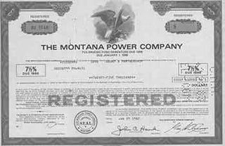 Item #19-7774 7 1/2% Sinking Fund Debenture Due 1998. The Montana Power Company