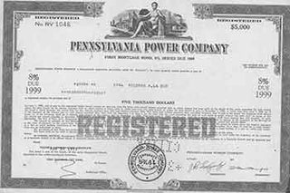 Item #19-7776 First Mortgage Bond, 8% Series Due 1999. Pennsylvania Power Company