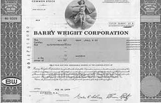Item #19-7790 Certificate of 1 Fully-paid and Non-assessable Common Share. Barry Wright Corporation