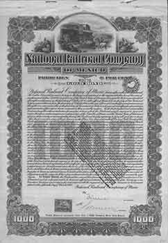 Item #19-7808 Gold Bond Certificate of Prior Lien 4.5%. National Railroad Company of Mexico