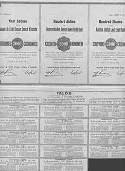 Item #19-7811 Certificate of 100 Shares. Austrian Central Land Credit Bank