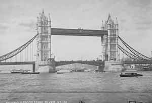 Item #19-7970 Black and white photograph of Tower Bridge. Unknown