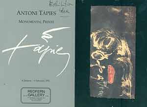 Item #19-7981 Antoni Tapies: Monumental Prints, 8 January - 6 February, 1992. Redfern Gallery. Antoni Tapies.