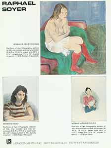 Item #19-8142 “Woman In Redstockings”, “Woman’s Head I”, and “Woman Nursing Child II”. Raphael Soyer, artist.