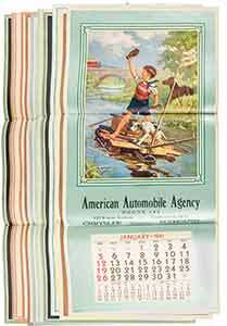 Item #19-8675 “The Thrill of a Lifetime,” large advertising poster with calendar. Hy...
