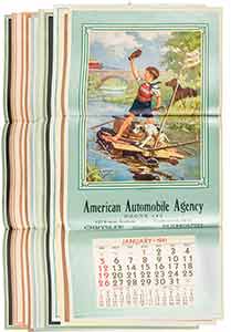 Item #19-8680 “Little Mother,” large advertising poster with calendar. Paul Hesse, artist.
