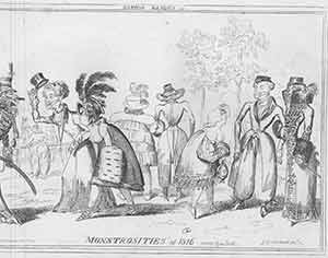 Item #19-8686 “London Dandies, or Monstrosities of 1816 Scene, Hyde Park.”. George Cruikshank
