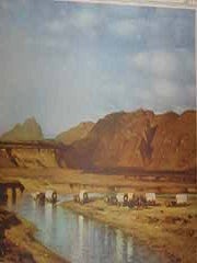 Item #19-8758 Emigrant Train. Unknown American Artist from, late 19th Century