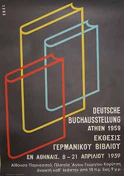 Item #19-8941 German Book Production, Athens 1959. (Exhibition Poster). Edel, The Netherlands