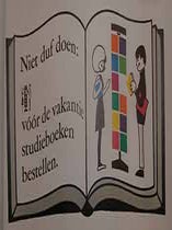Item #19-8958 Fijn uitblazen met een boek. Kom binnen zelf uitzoeken! (Exhibition Poster). 20th...