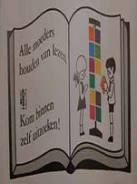 Item #19-8960 Alle moeders houden van lezen. Kom binnen zelf uitzoeken! (Exhibition Poster). 20th...