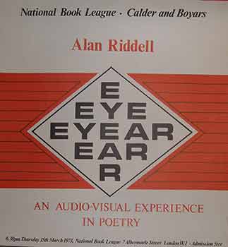 Item #19-9122 Alan Riddell. An audio visual experience in poetry. March 15, 1973. (Exhibition Poster). National Book League.