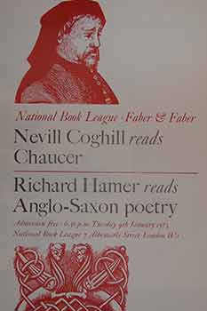 Item #19-9158 Nevill Coghill reads Chaucer. Richard Hamer reads Anglo-Saxon Poetry. January 9, 1973. (Exhibition Poster). National Book League.