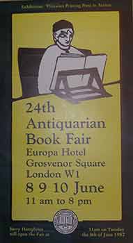 Item #19-9198 Victorian Printing Press in Action. 24th Antiquarian Book Fair, 8, 9, 10 June,...