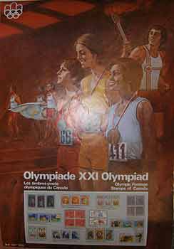 Item #19-9425 Olympiade XXI Olympiad. Olympic Postage Stamps of Canada. Canada Post
