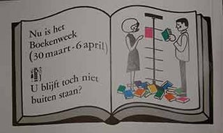 Item #19-9639 Nu is het Boekenweek. U blijft toch niet buiten staan? (Poster). 20th Century Dutch...