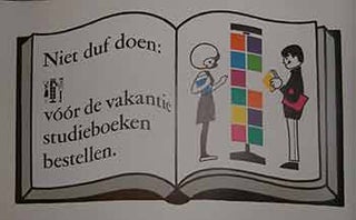 Item #19-9640 Niet du doen: voor de vakantie studieboeken bestellen. (Poster). 20th Century Dutch...