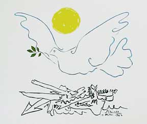 Item #50-0019 Sun and Dove over Ruins. Pablo Picasso