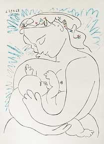 Item #50-0026 Mother & Suckling Child. Pablo Picasso