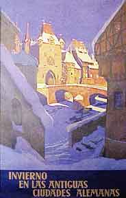 Item #50-0064 Invierno en las Antiguas Ciudades Alemanas [poster]. Edo. v. Handel-Mazzetti