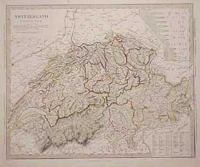 Item #50-0581 Map of Switzerland. Raymond Keller.