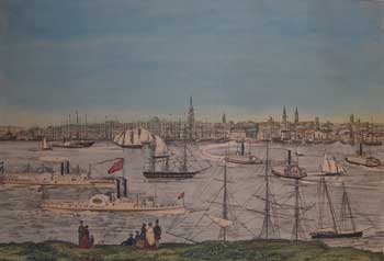 Item #50-0599 View of New York from Brooklyn Heights. N. Currier.