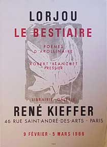 Item #50-0929 Le Bestiaire [poster]. Bernard Lorjou
