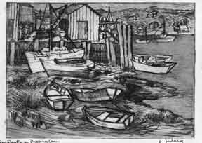 Item #50-1309 Row Boats in Provincetown. Helen Ludwig