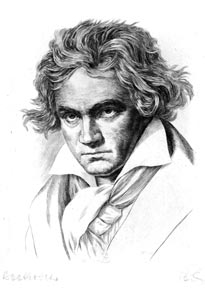 Item #50-1465 Portrait of Beethoven. [Small]. Pech
