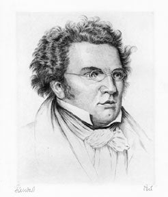 Item #50-1476 Portrait of Franz Schubert. [Large]. Pech