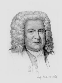 Item #50-1479 Portrait of J.S. Bach. [Large]. Pech.